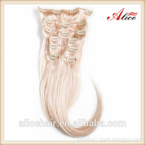 Cheap grade 5a remy clip hair extension 100% human hair